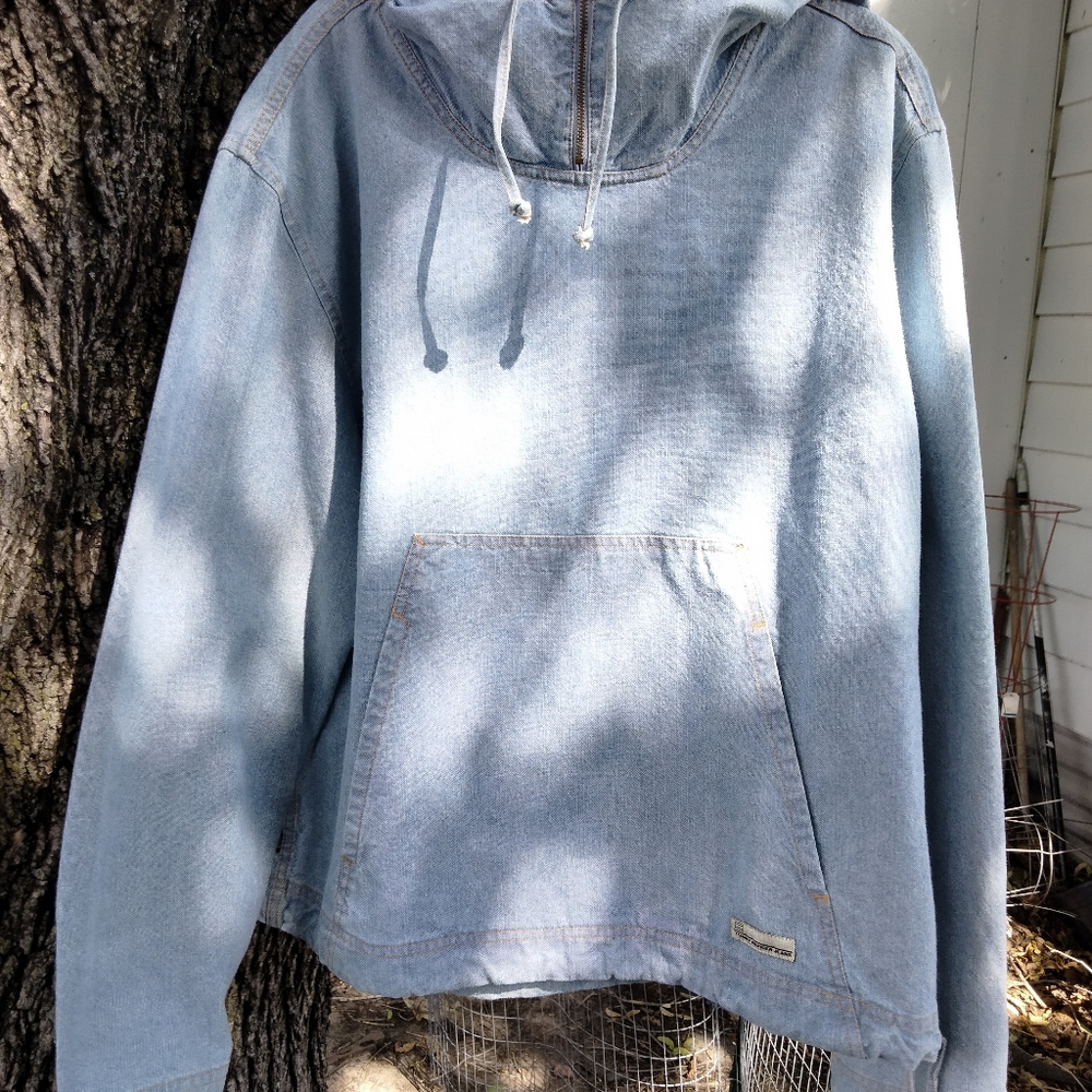 NWOT vintage tommy Hilfiger size Large chambray cotton hoodie